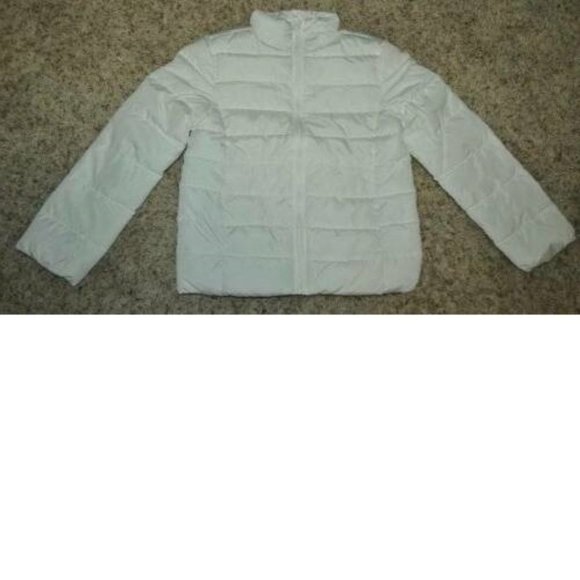 *Puffer Jacket sz 5/6 The Childrens Place White Water Resistant Zip Up Girls - Picture 2 of 6